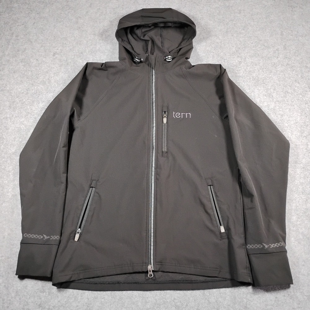 Tern Bicycles Mens Black Softshell‎ Hooded Cycling Jacket Size M  Commuter